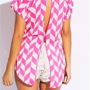 Chic Pink Chevron Blouse